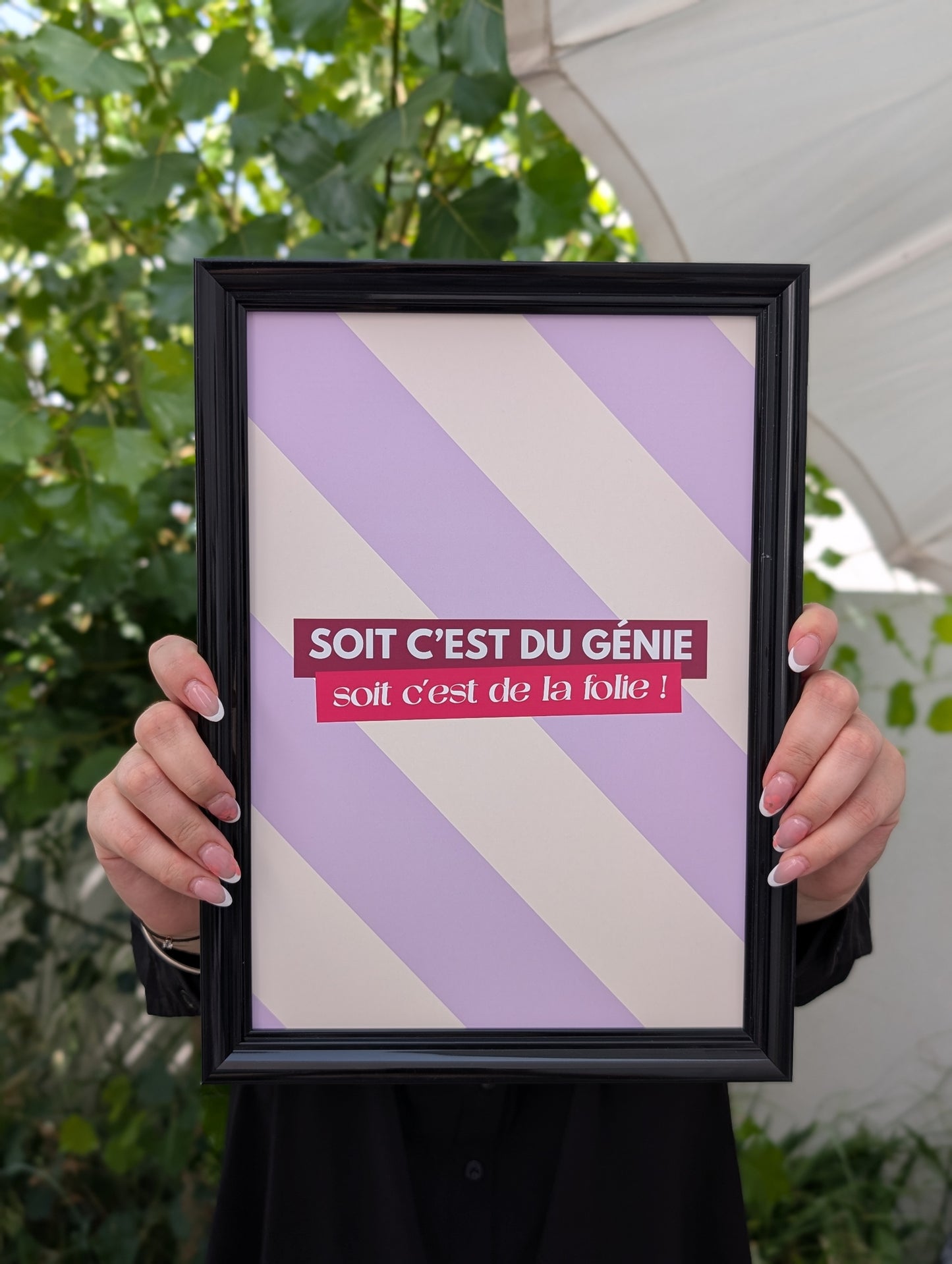 Affiche "soit c'est du génie, soit c'est de la folie"