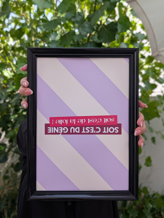 Affiche "soit c'est du génie, soit c'est de la folie"